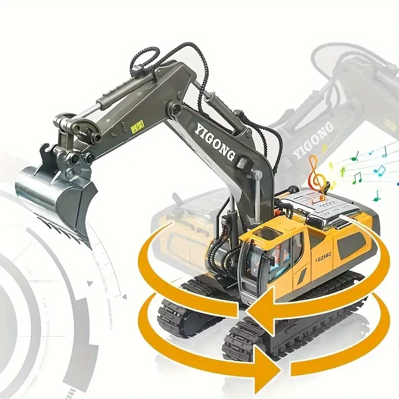 1pc Yigong 1:20 Scale Remote Control Alloy Excavator
