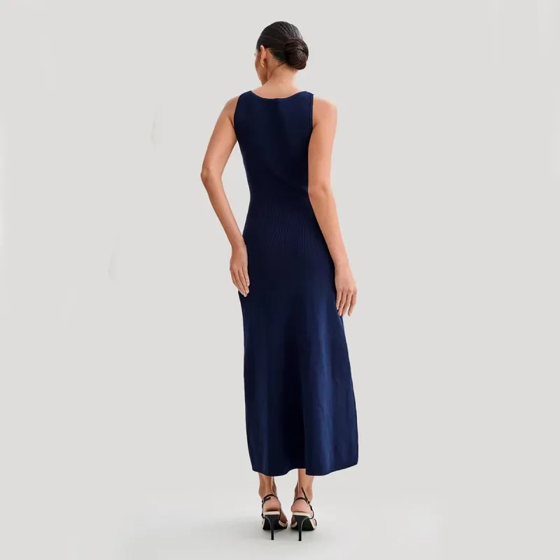 Elegant Knitted Sleeveless Slim Dress