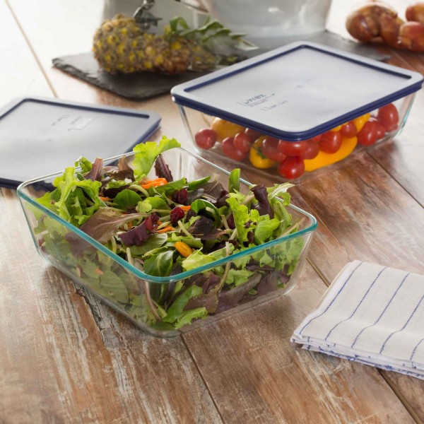 Simply Store 6 Cup Rectangle Container with Blue Lid  - Pyrex