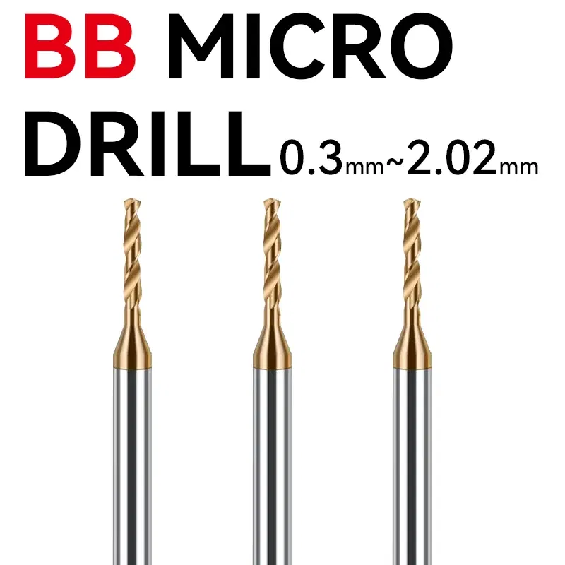 Hole Diameter: 9.1mm - BB 0.3~2.02mm Micro Drill Solid Carbide Bit Mini CNC Hole Making 3D Shank Diameter 4mm D4 Metal Steel Plastic 1PCS