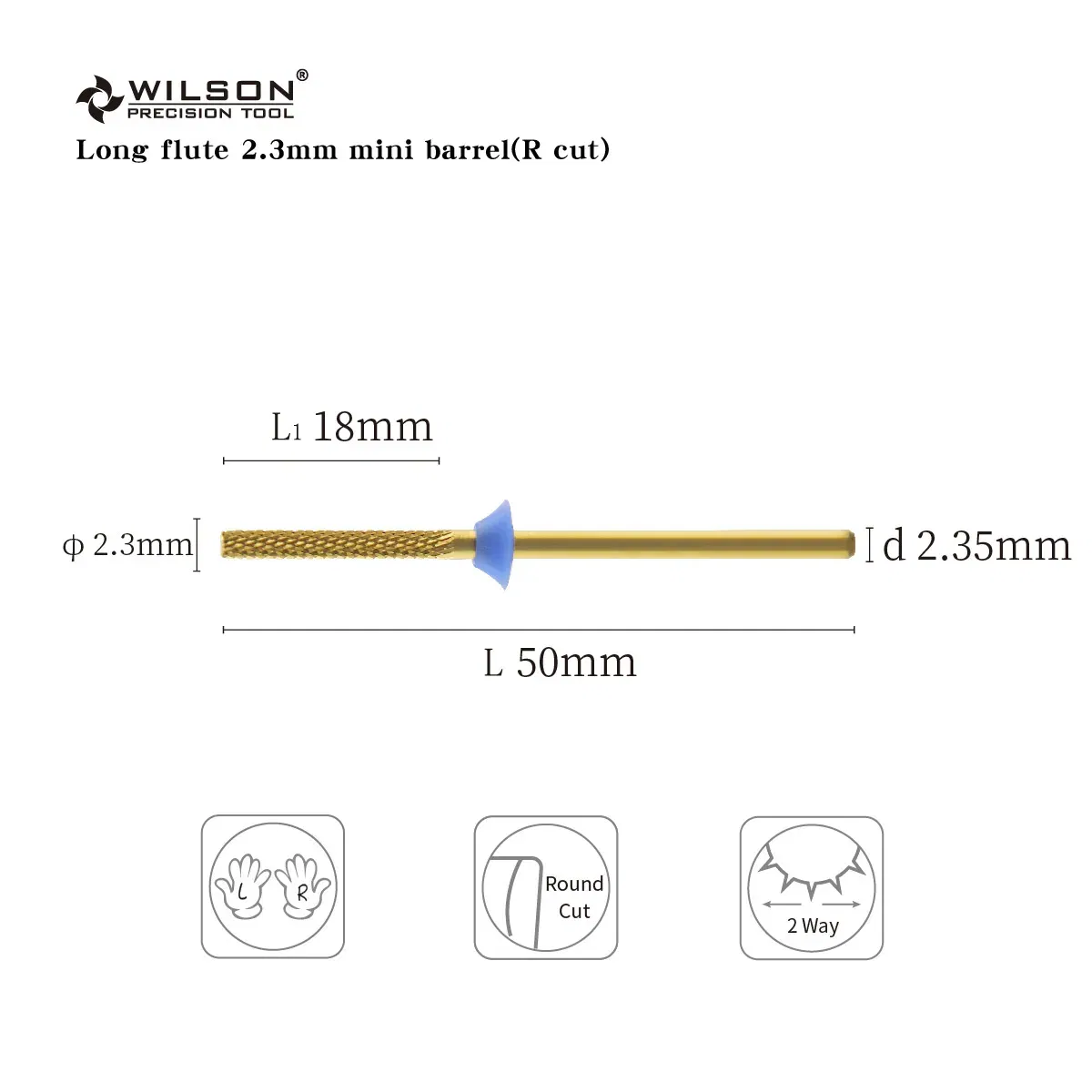 Color: Light green, Ships From: CHINA - WILSON Long Flute 2.3mm Mini Barrel - R Rut -Tools Nails Cutters for manicure Drill Bits nails accessories remove hard gel