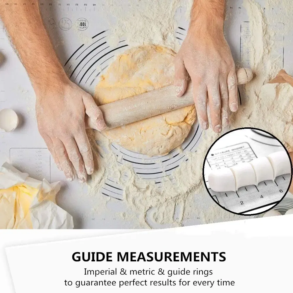 Color: Red, Size: L - Large Size Silicone Kneading Pad Non-Stick Surface Rolling Dough Mat With Scale Kitchen Cooking Pastry Sheet Oven Liner Bakeware
