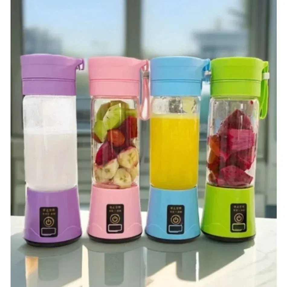 Color: Blue - Portable Mini Blender for Shakes and Smoothies Rechargeable USB 380ML Traveling Fruit Juicer Cup Hand Fruit Blender Juicing Cup