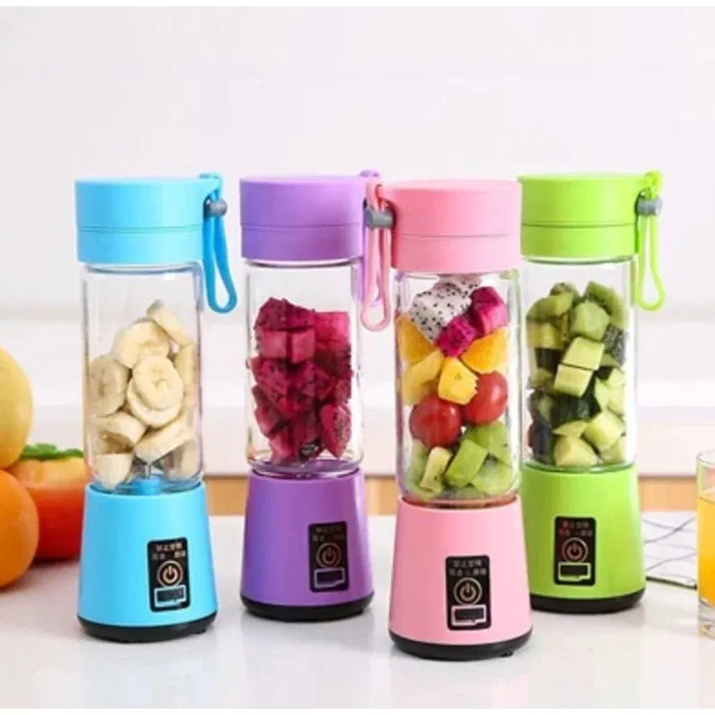 Color: Blue - Portable Mini Blender for Shakes and Smoothies Rechargeable USB 380ML Traveling Fruit Juicer Cup Hand Fruit Blender Juicing Cup