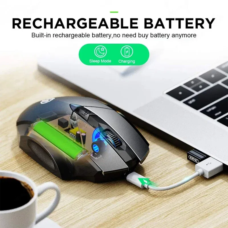 Color: WHITE - Inphic Rechargeable Wireless Mouse Ergonomic Bluetooth 5.0 2.4G Mice Office Mute Mouse For MacBook Tablet Laptops Computer PC