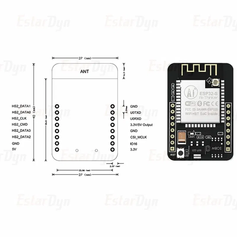 Color: Khaki - ESP32-CAM ESP32-CAM-MB MICRO USB ESP32 Serial to WiFi ESP32 CAM Development Board CH340 CH340G 5V Bluetooth+OV2640 Camera