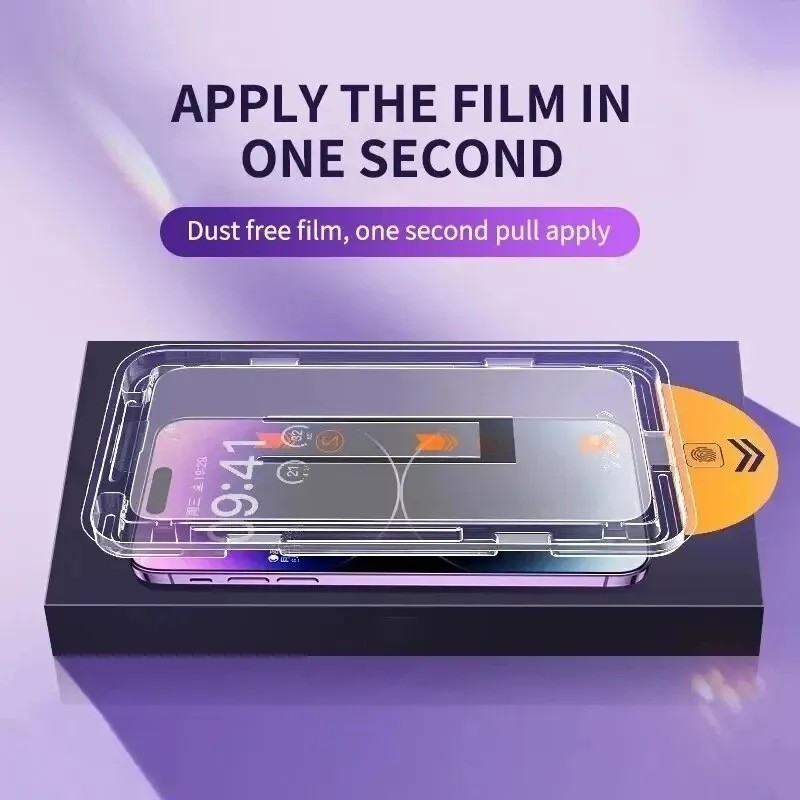 Bundle: Bundle9, Material: High Definition - 2pcs New 8K Oleophobic Coating Dust Free Installation Screen Protector For iPhone 15 13 11 12 14 Pro Max Mini 15 Plus Mini Glass