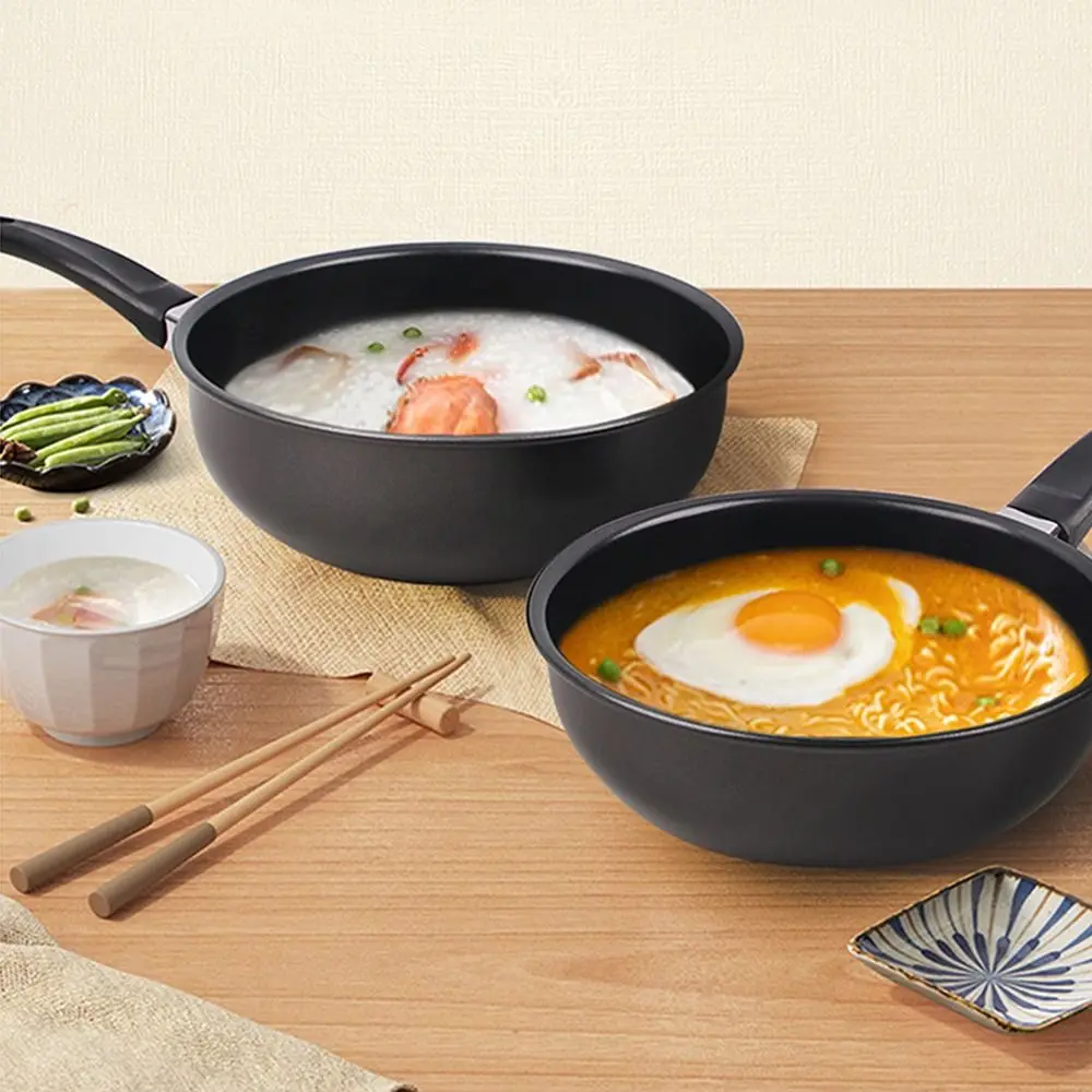 Color: Yellow - Frying Pan Mini Cooking Omelette Pans Non-stick Iron Pancake Egg Fryer With Long Handle Kitchen Gadgets