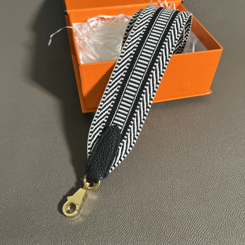 Color: Gold, Size: S - Hand-Sewn Leather Woven Canvas Shoulder Strap 5cm Wide Wax Line Herbag Evelyn Replacement Bag Accessory