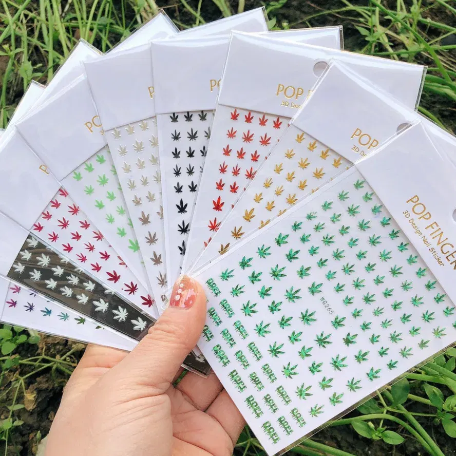 Color: Normal White - 1PCS New English Alphabet Nail Stickers Multi-Color Laser Reflective Nail Slider Art Cool Text Nail Kit