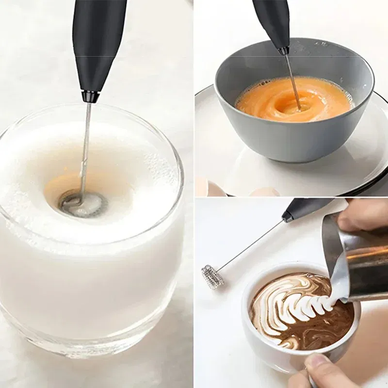 Color: Clear - 2-in-1 multi-function USB Rechargeable Electric Egg Beater Baking Mixer Milk Frother Kitchen Gadgets Coffee Stirrer Tools Dining