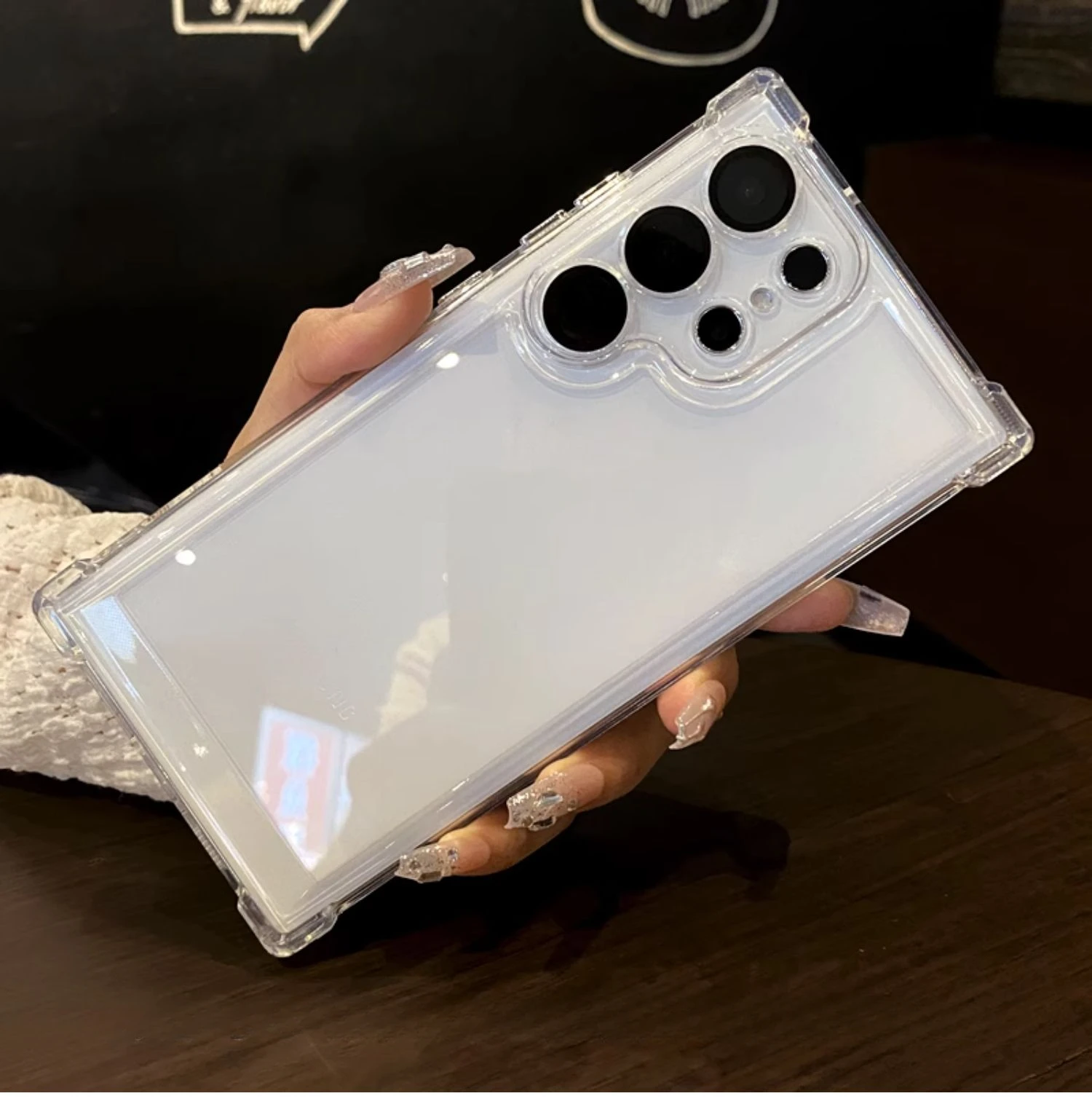 Color: Clear, Material: Denim - Luxury Shockproof Clear Acrylic Case For Samsung Galaxy S24 S23 FE S22 Plus S24 Ultra A34 A54 A15 A25 A35 A55 A53 5G Hard Cover