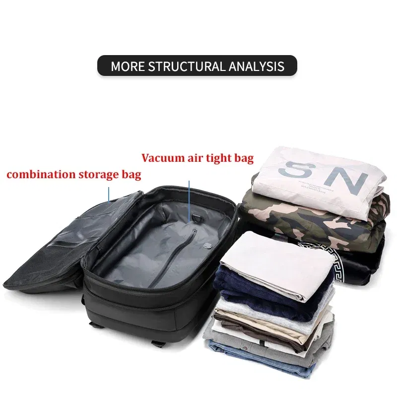 Color: army green - Travel Men 17 inch Laptop Backpack vacuum compression Backpack Business Large Capacity school Backpack expand outdoor backpack