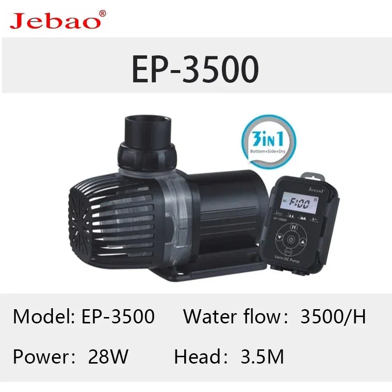 Color: Black, Power: 1W - 2023 Jebao Jecod aquarium EP submersible pump LCD display WIFI fish tank inverter silent top water circulation pump fish pond