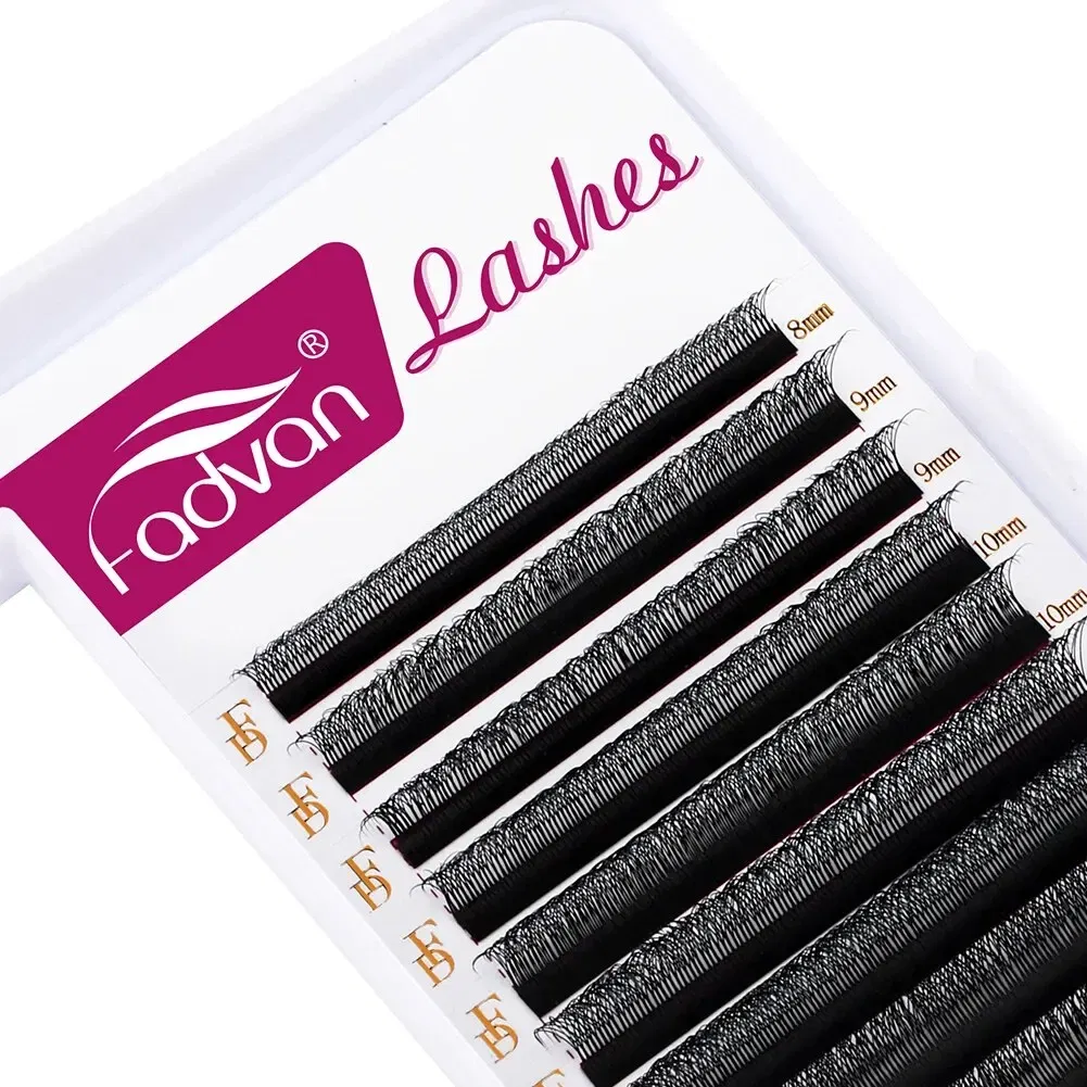 Curl: D, Length: 8mm - Fadvan 4D W In Shape Eyelash Extension Premade Volume Fans Soft Style Mink Easy To Embellish Natural False Eyelashes