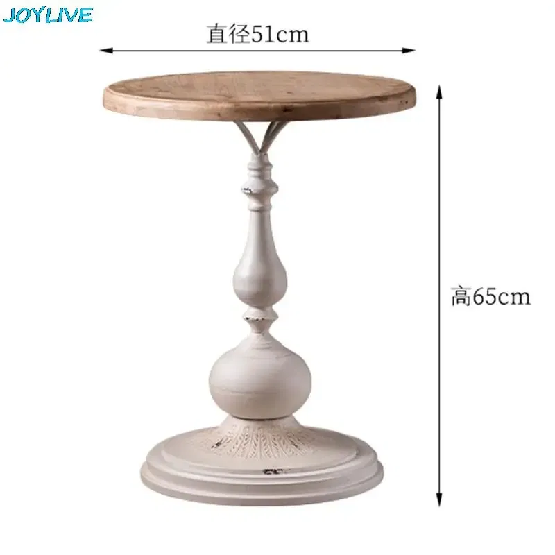 Color: Black - JOYLIVE Retro Solid Wood Coffee Table Sofa Corner Table Tea Table Balcony Desk Old Craft Small Round Table 2022 New Dropship