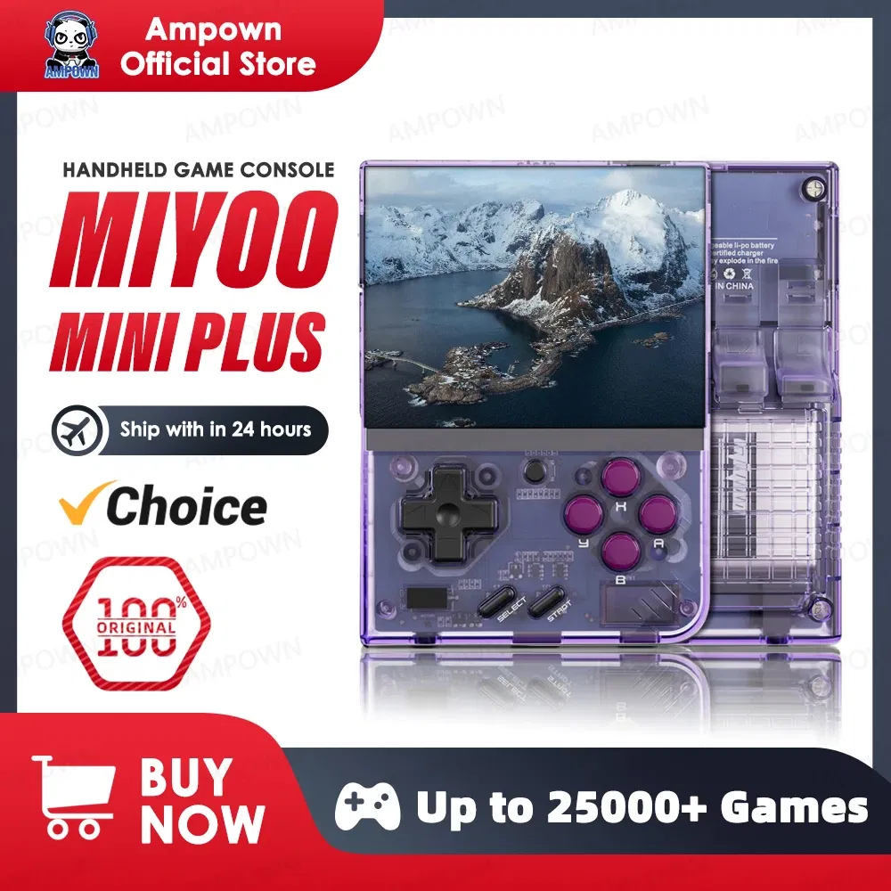 Color: Blue, Bundle: Bundle 3 - MIYOO Mini Plus Portable Retro Handheld Game Console V2 Mini+ IPS Screen Classic Video Game Console Linux System Children's Gift