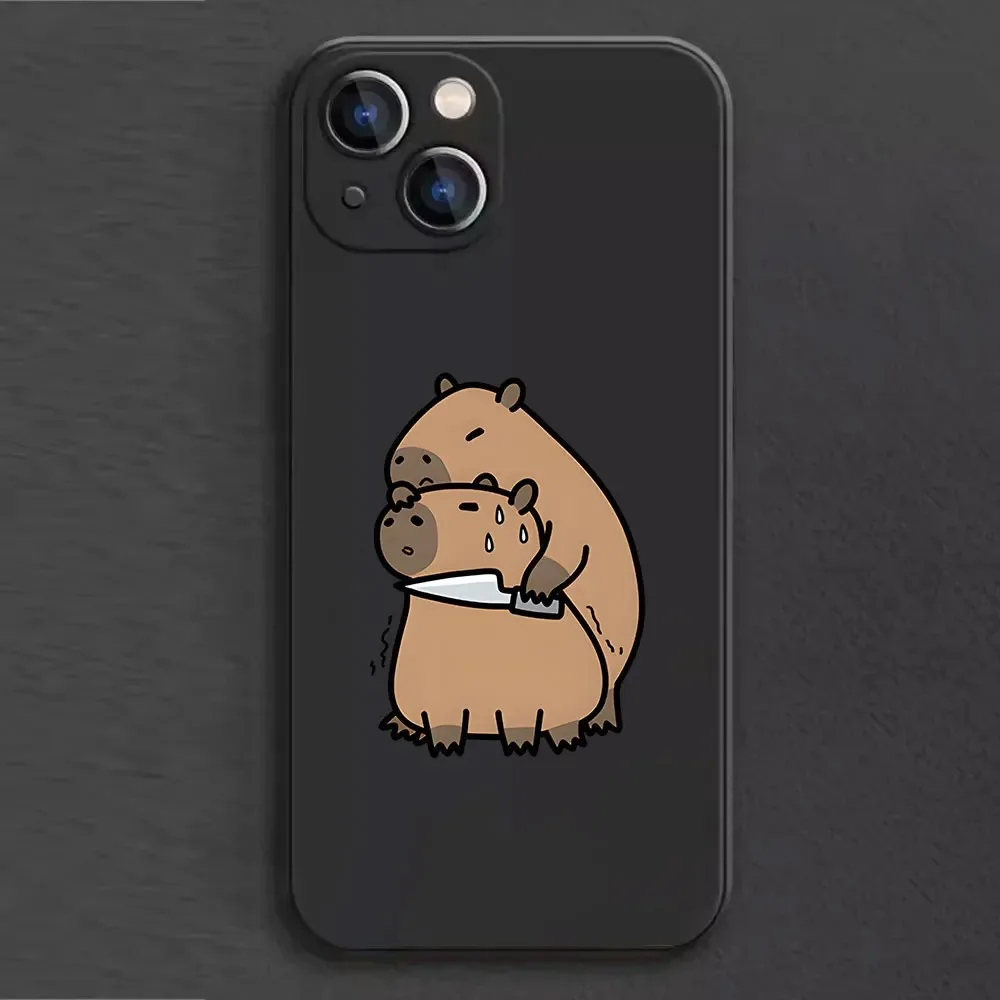 Color: Dark Grey, Material: PC - Cartoon Animal Capybara Phone Case For Samsung Galaxy S10 S20 S21 S22 S23 S24 FE Plus Ultra Note 20 Couple Paired Silicone Cover
