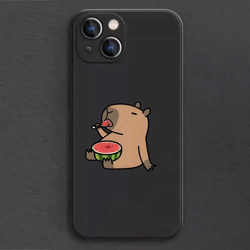 Color: Dark Grey, Material: PC - Cartoon Animal Capybara Phone Case For Samsung Galaxy S10 S20 S21 S22 S23 S24 FE Plus Ultra Note 20 Couple Paired Silicone Cover