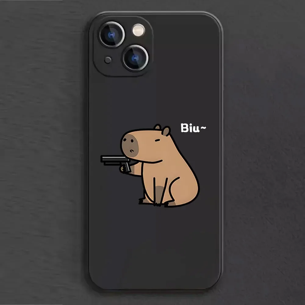 Color: Dark Grey, Material: PC - Cartoon Animal Capybara Phone Case For Samsung Galaxy S10 S20 S21 S22 S23 S24 FE Plus Ultra Note 20 Couple Paired Silicone Cover