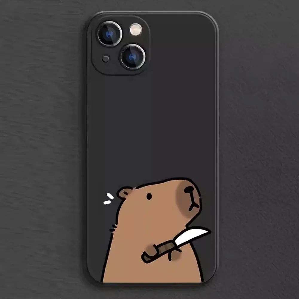 Color: Dark Grey, Material: PC - Cartoon Animal Capybara Phone Case For Samsung Galaxy S10 S20 S21 S22 S23 S24 FE Plus Ultra Note 20 Couple Paired Silicone Cover