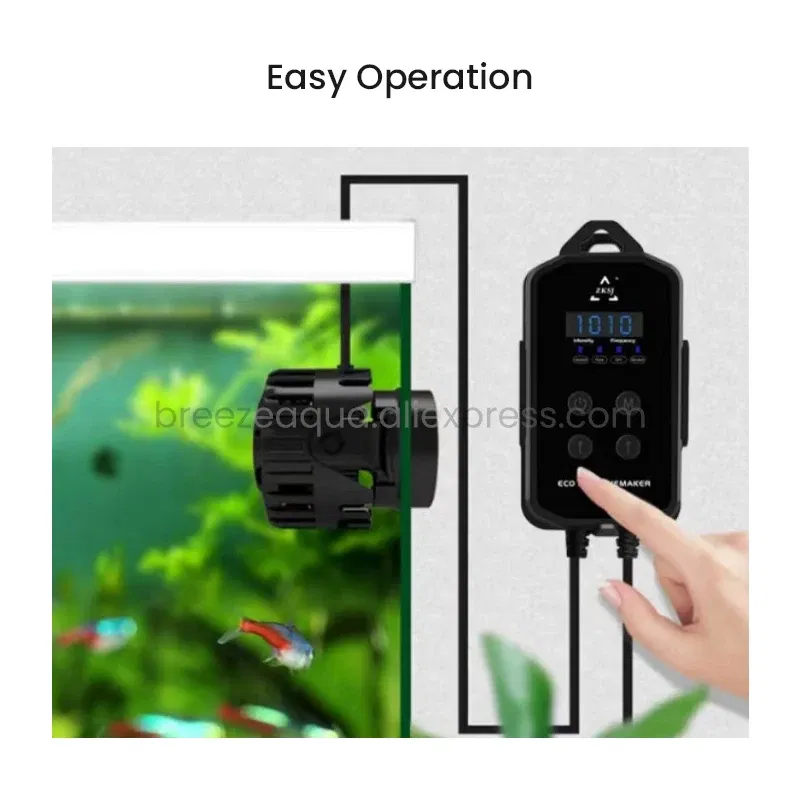 Color: WHITE, Power: 4W - ZKSJ Eco Slim 6000/10000/15000/20000/25000 DC Mini Saltwater Fish Tank Aquarium Wavemaker Pump with Controller