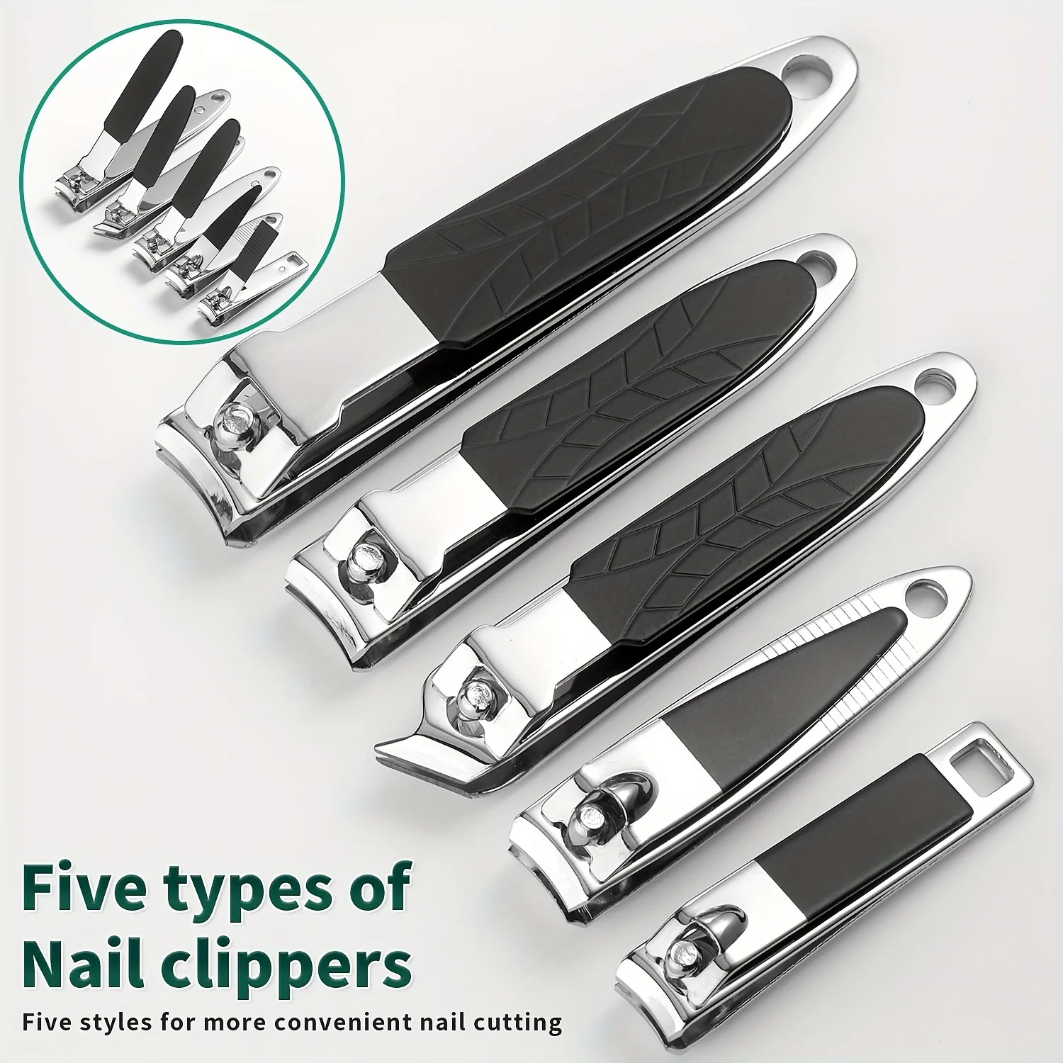 Color: WHITE - 9/40 pcs Full Function Manicure Set, Stainless SteelNail Clippers Pedicure Kit, Toenail Clippers Kit