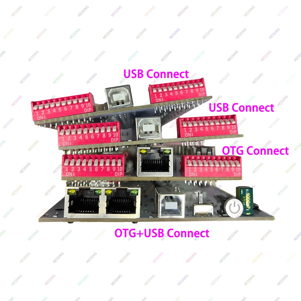 Color: Transparent - Mobile Phone Group Control Equipment Motherboard Ethernet OTG USB Connection Independent Switch Smartphone USB Farm Mainboard