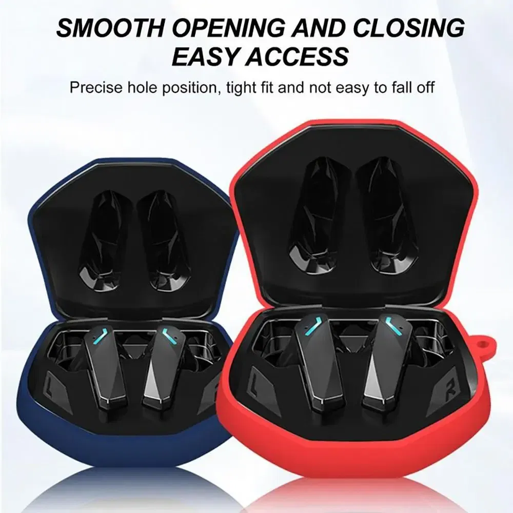Color: SKY BLUE - Soft Silicone Earphone Storage Box Shockproof Dustproof Wireless With Hook and Loop Headphone Case For Lenovo GM2PRO
