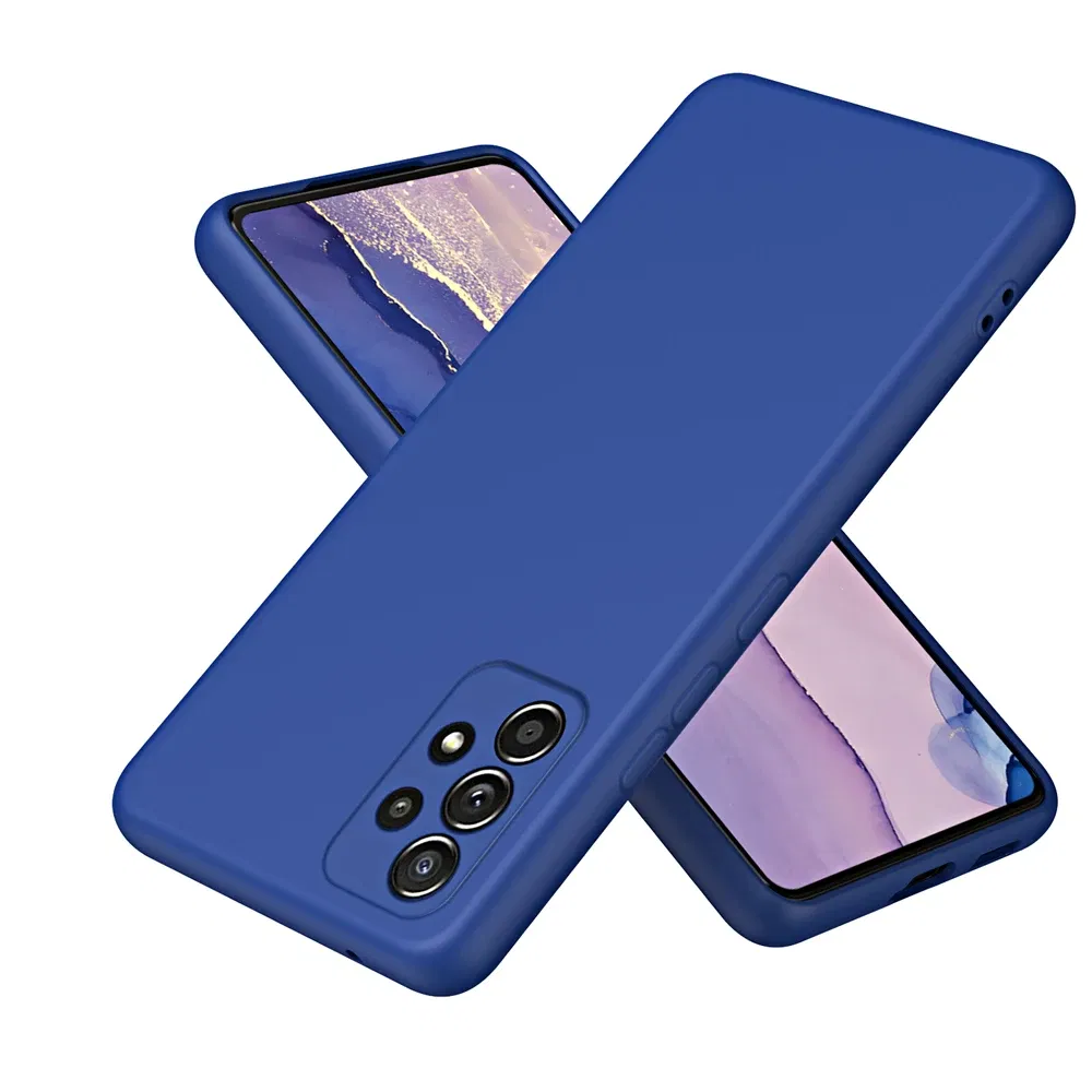 Color: Dark Blue, Material: Pc + tpu - Solid Silicone Protect Case For Samsung Galaxy A13 A23 A33 A53 A73 A12 A22 A32 A52 A52S A72 A04 A04S A14 A24 4G A34 A54 Cover
