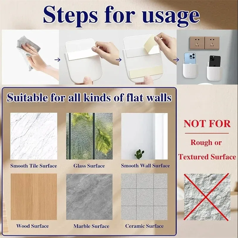 Color: black - White Wall Hanging Storage Box Household Living Room Conditioner Remote Control Bedside Phone Storage Holder Organizer Box Shelf