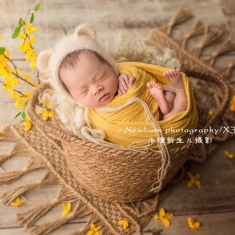 Color: Clear - Newborn Photography Props Wrap Baby Blanket Soft Stretchable Cotton Swaddling Photography Backdrop Babies Accessories