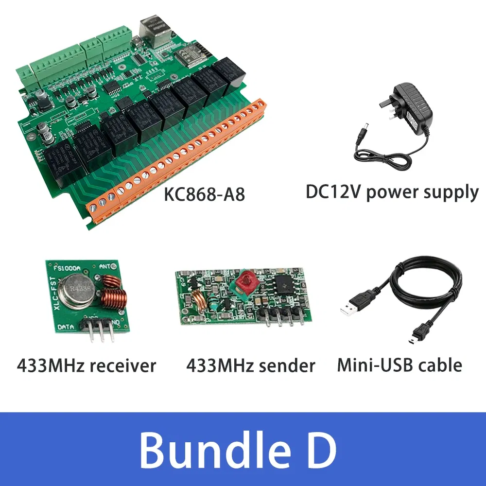 Bundle: Bundle2, Ships From: CHINA - New! Kincony A8 Smart Home Automation Module Controller WiFi Ethernet Relay ESP32 RF Remote Dimmer Switch MQTT TCP Web HTTP