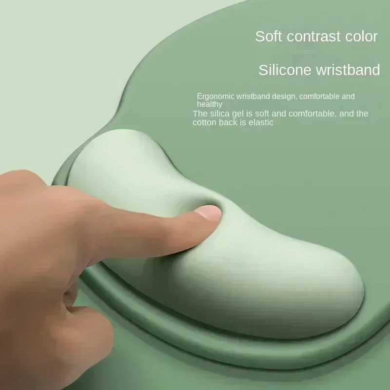Color: dark blue - Gradient Mouse Pad Comfortable Wrist Support Non Slip Mice Mat Soft Mousepad Wrist Support Computer Silicone mouse pad