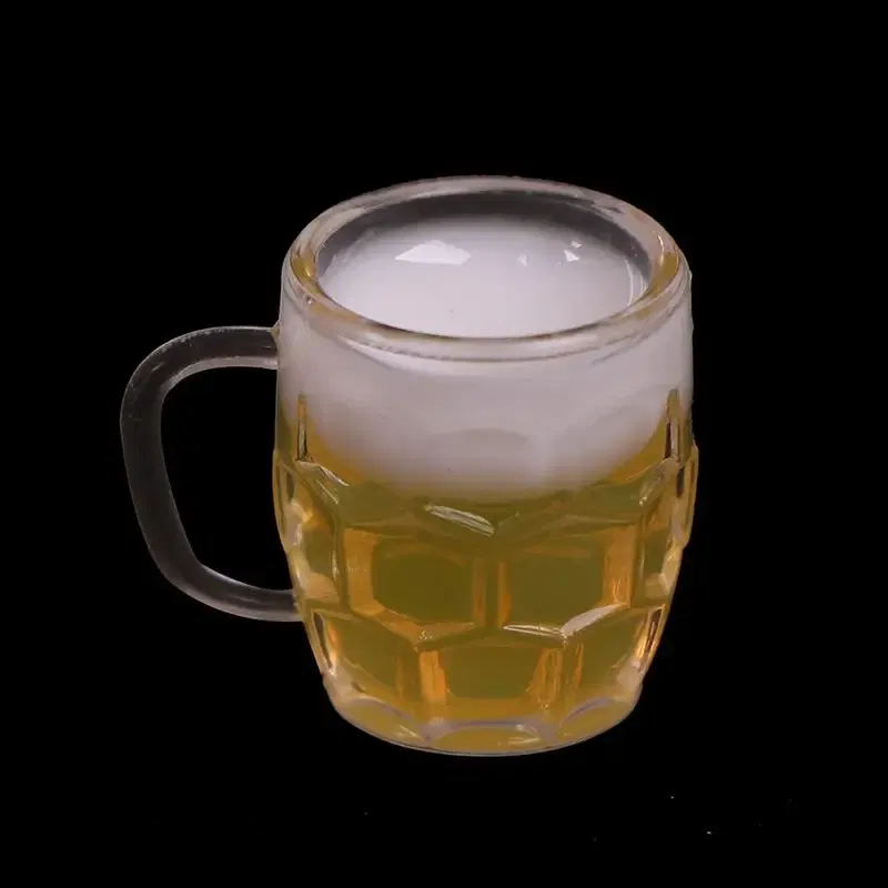 Color: Sky blue - 2/4/5/10pcs Miniature Resin beer cups Red Wine bottles Model Kitchen Furniture Accessory dinnerware Dollhouse Summer Must