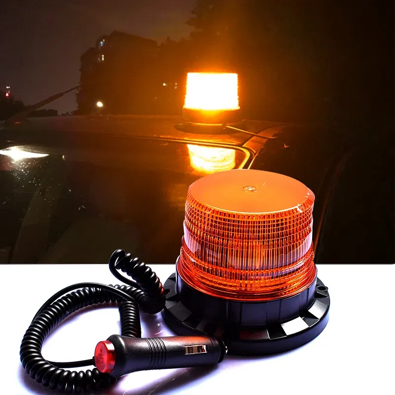 Emitting Color: Red - LED Strobe Police Light 12v/24v Amber Warning Lights,Emergency Flash Beacon Light Magnetic for Forklift Trucks Vehicle 9-80V