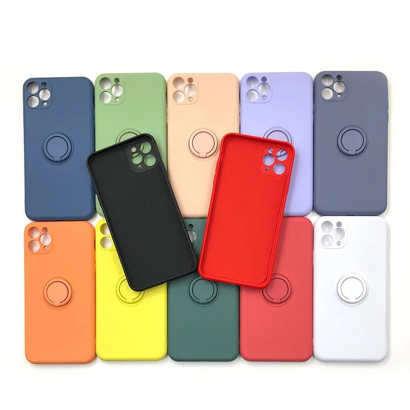 Material: PU, Color: Ivory, Ships From: CN - With Ring Holder Shockproof Case For IPhone 15 14 13 12 11 Pro Xs Max Xr SE2/SE3 8 7 Plus Silicone TPU Soft Back Cover