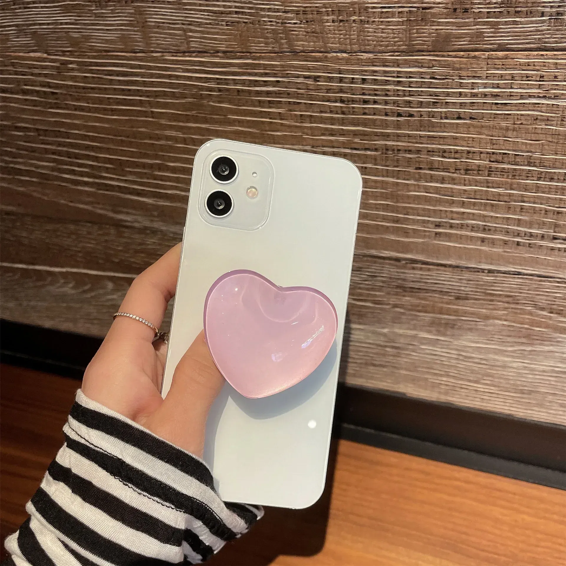 Color: pearl White - Phone Holder Popular Socket Griptok Finger Grip Bracket Stand Love Heart Ins Style Cute Poping Pink White Cellphone Accessory