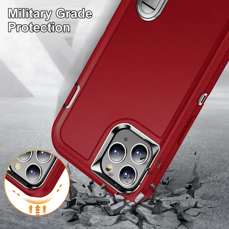 Color: army green, Material: ABS - PKCASE Shockproof Case For iPhone 13 Mini 12 11 Pro Max 6 7 8 Plus Bracket Protective Cover For iPhone X XS XR SE 2020 2022