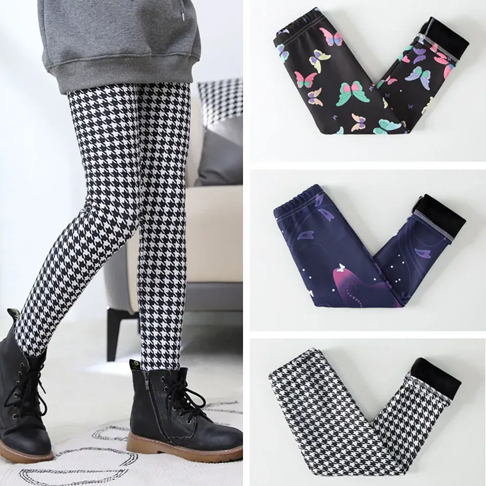 Color: Yellow, Size: 130cm - Warmth and Cozy Girls Plush Lined Thickened Elastic Leggings Long Pants Suitable Kids Daily Wear in Autumn Winter Cold Weather