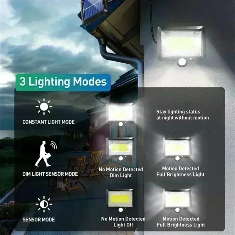 Emitting Color: pink - COB LED Solar Light Outdoor PIR Motion Sensor Solar Waterproof Wall Emergency Street Light Garage Lighting Patio Security Lights