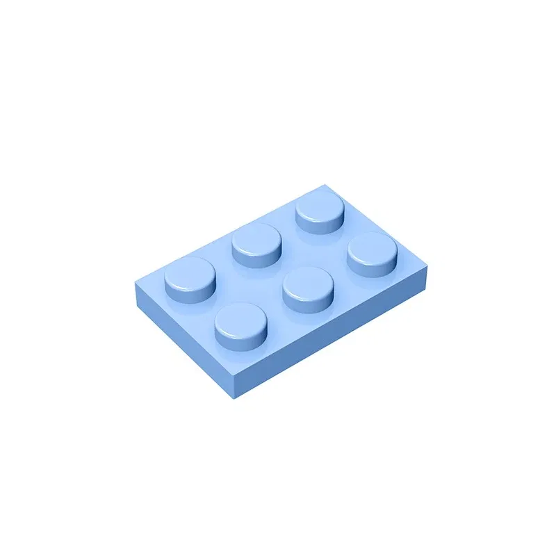 Color: REDDISH BROWN - Educational Assemblage GOBRICKS Plate 2 x 3 compatible with lego 3021 pieces of children's toys building block Particles Plate