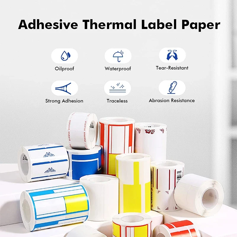 color: Aubergine - Niimbot Mini Printer Thermal Wire White/ Cable/Color/Round Sticker Self Adhesive Waterproof Sticker For B1 B21 B203