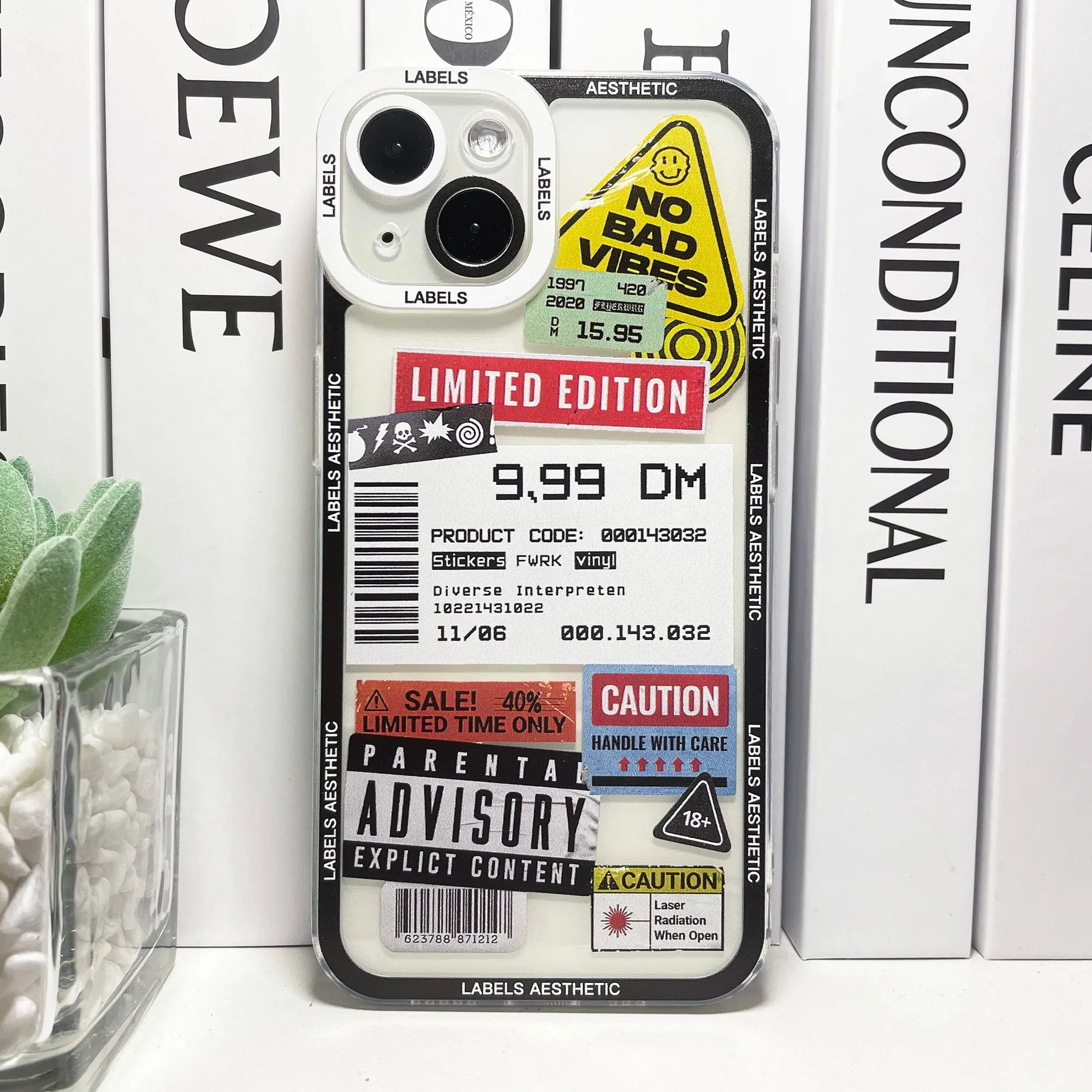 Color: GRAY, Material: Microfiber - Mix Labels Collage Stickers Aesthetic Phone Case For Samsung Galaxy S10 S20 S21 S22 S23 S24 FE Plus Ultra Note 20