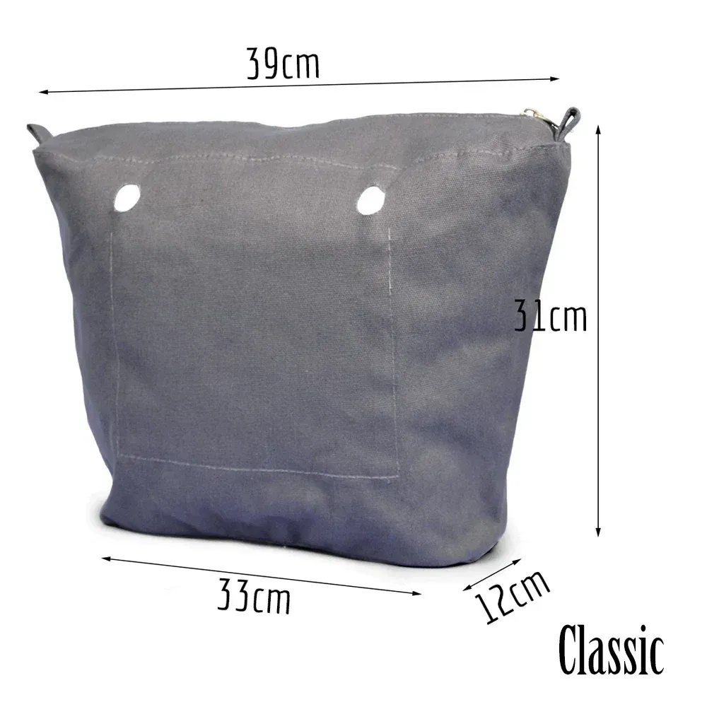 Color: Champagne - TANQU New Inner Lining Zipper Pocket for Classic Obag Insert with Inner Waterproof Coating for O Bag