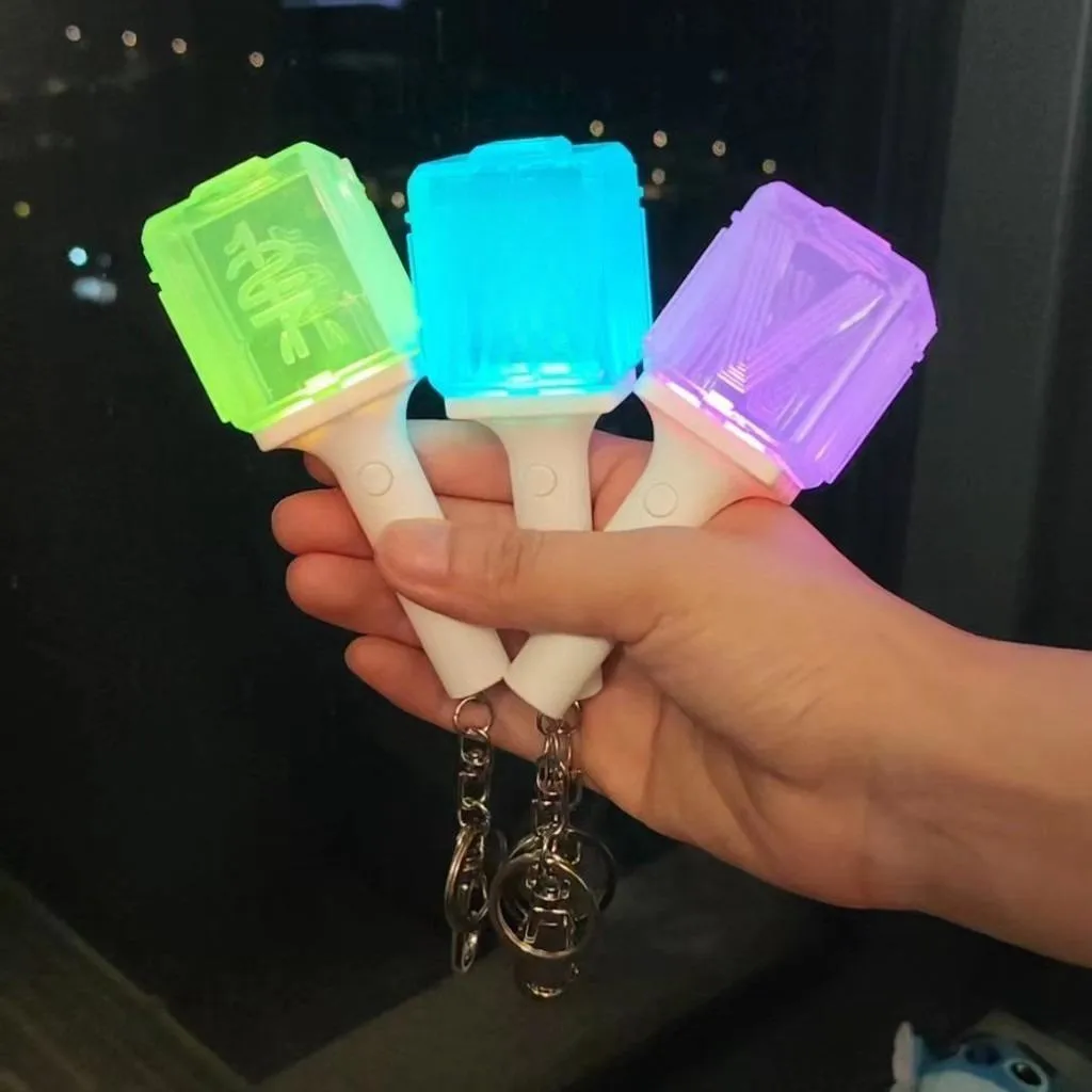 Color: Dark Grey - Kpop Idol 127 Wish Deram V Mini Lightstick Keyring Support Glow Stick Key Chains Fans Gift