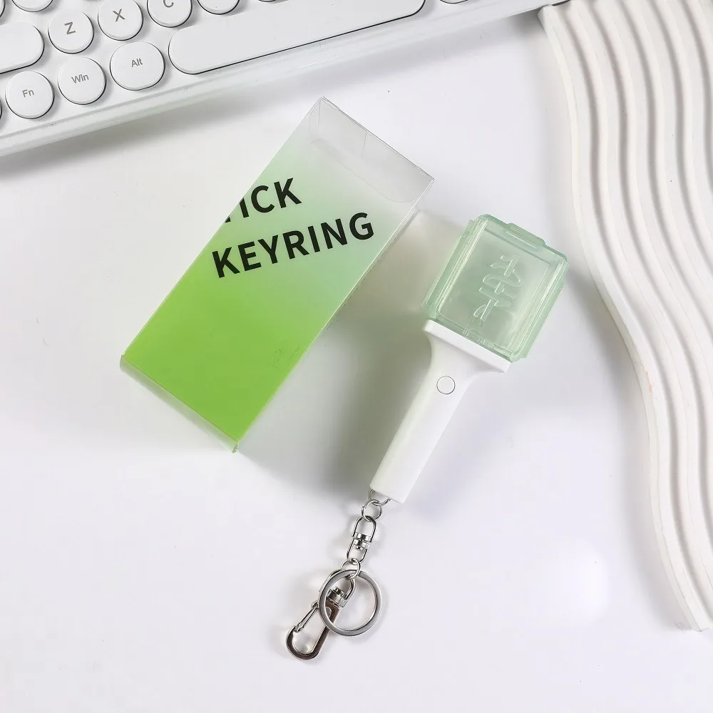 Color: Dark Grey - Kpop Idol 127 Wish Deram V Mini Lightstick Keyring Support Glow Stick Key Chains Fans Gift