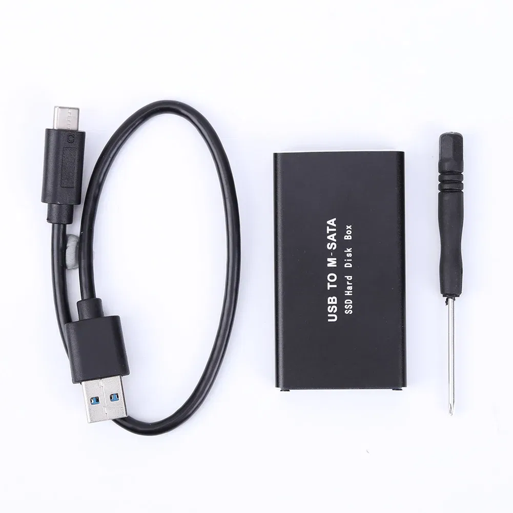 Color: Gold - mSATA to USB 3.1 3.0 SSD Case Enclosure Mini SATA USB Adapter External Solid State Disk Box for 30x50 mSATA HD Hard Disk