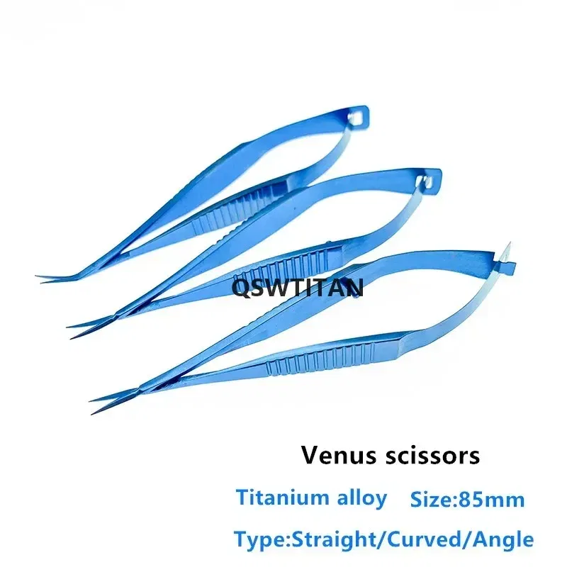 Color: Red - 8.5cm Venus scissors Ophthalmic microsurgery surgical scissors animal experiment tool