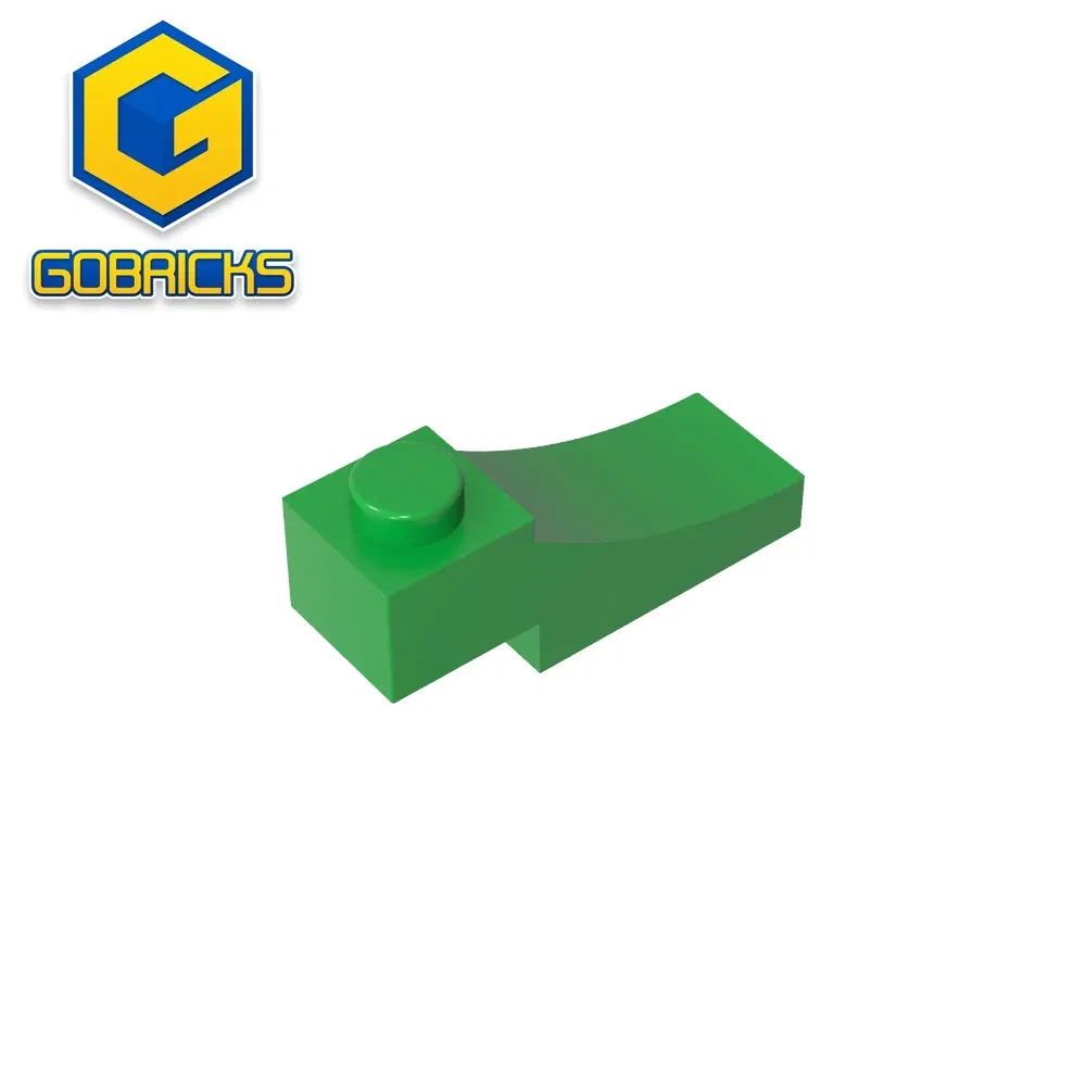 Color: Clear - Gobricks GDS-2183 Brick Curved 3 x 1 with 2/3 Inverted Cutout compatible with lego 70681 Assembles Building Blocks